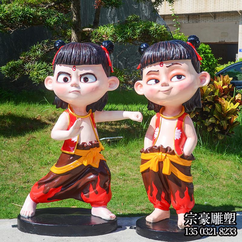 魔童哪吒動漫人物雕塑